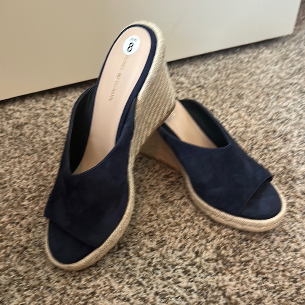 Stuart Weitzman Navy Wedges